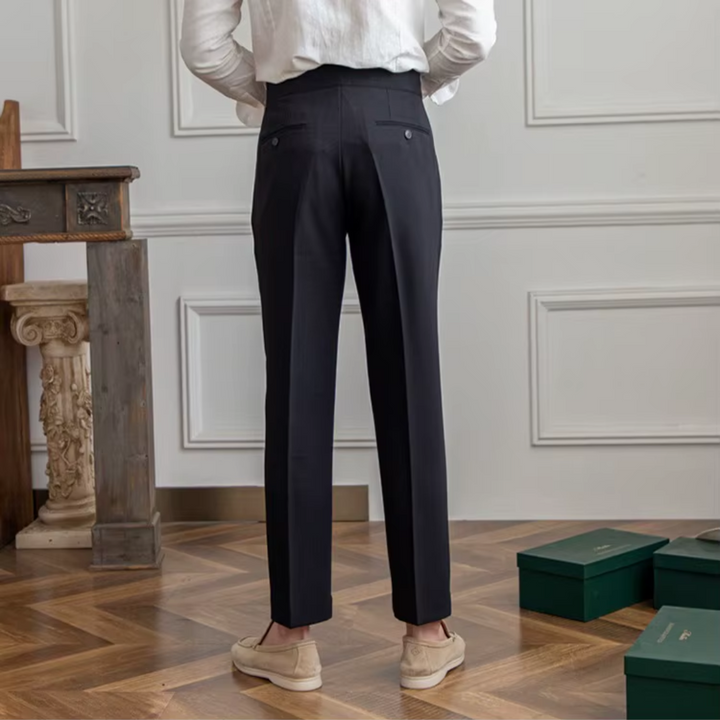 Kelvin | Men's Classic Pleated Dress Trousers-Metro Lane Plaza