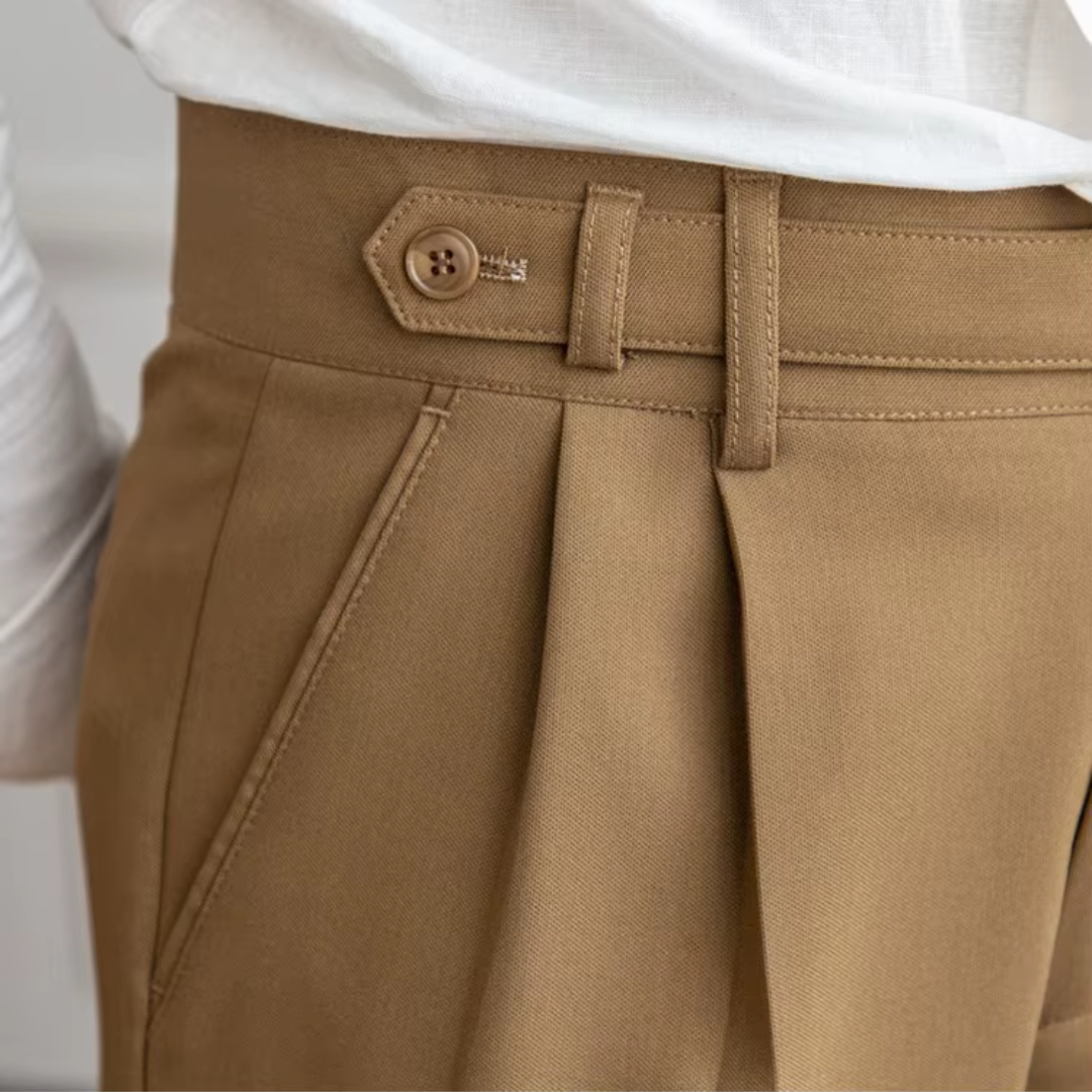 Kelvin | Men's Classic Pleated Dress Trousers-Metro Lane Plaza