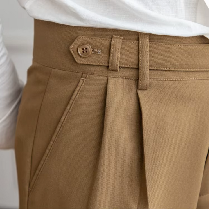 Kelvin | Men's Classic Pleated Dress Trousers-Metro Lane Plaza