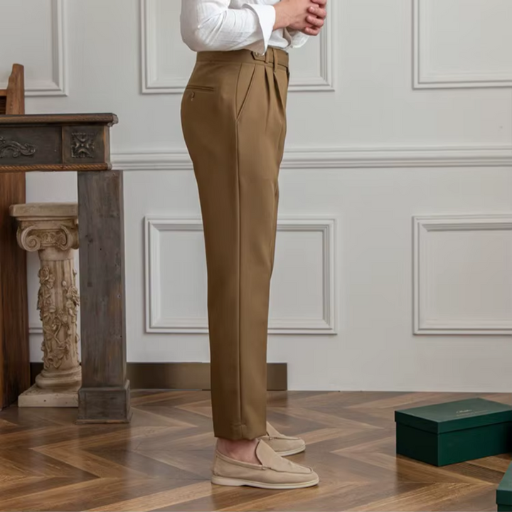 Kelvin | Men's Classic Pleated Dress Trousers-Metro Lane Plaza