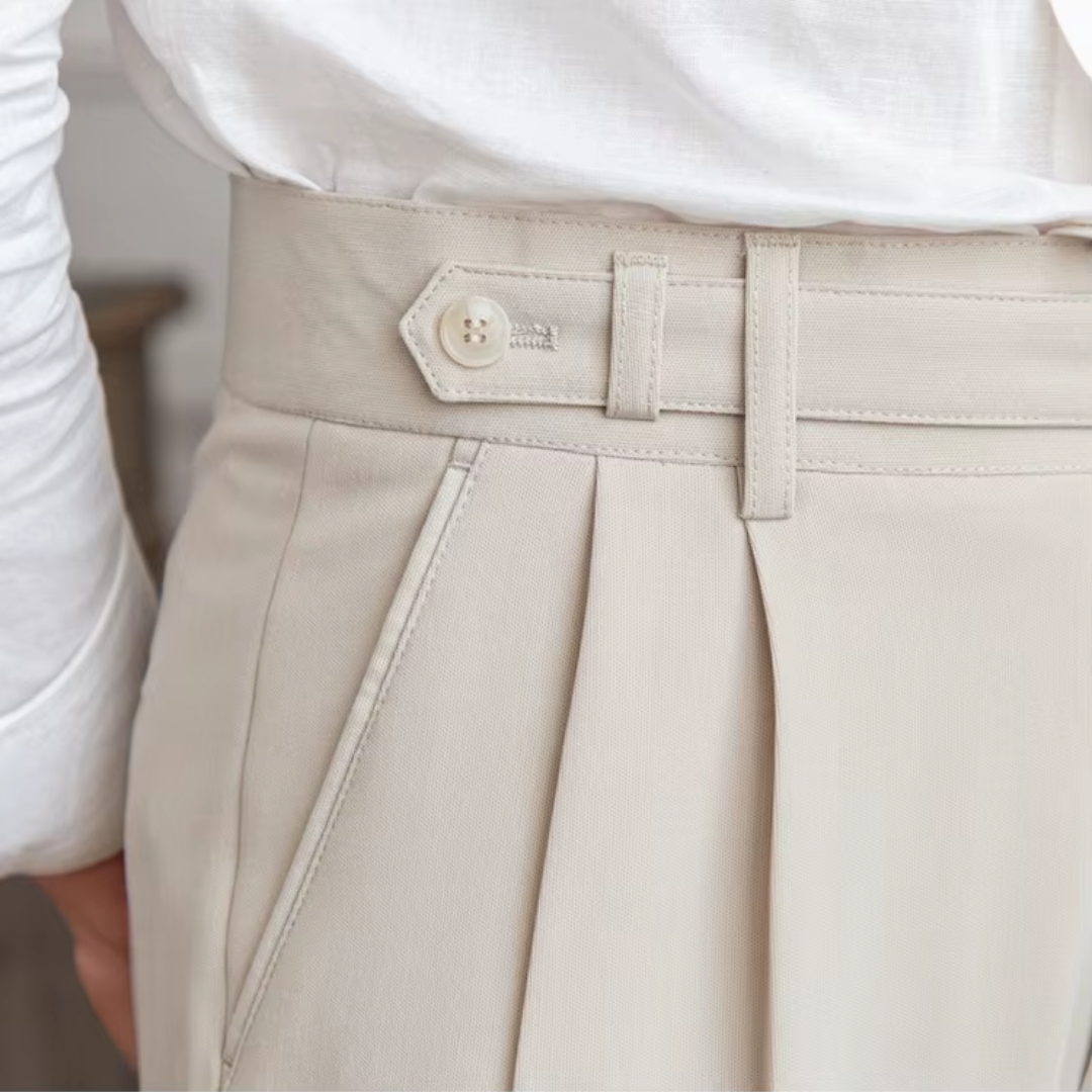 Kelvin | Men's Classic Pleated Dress Trousers-Metro Lane Plaza