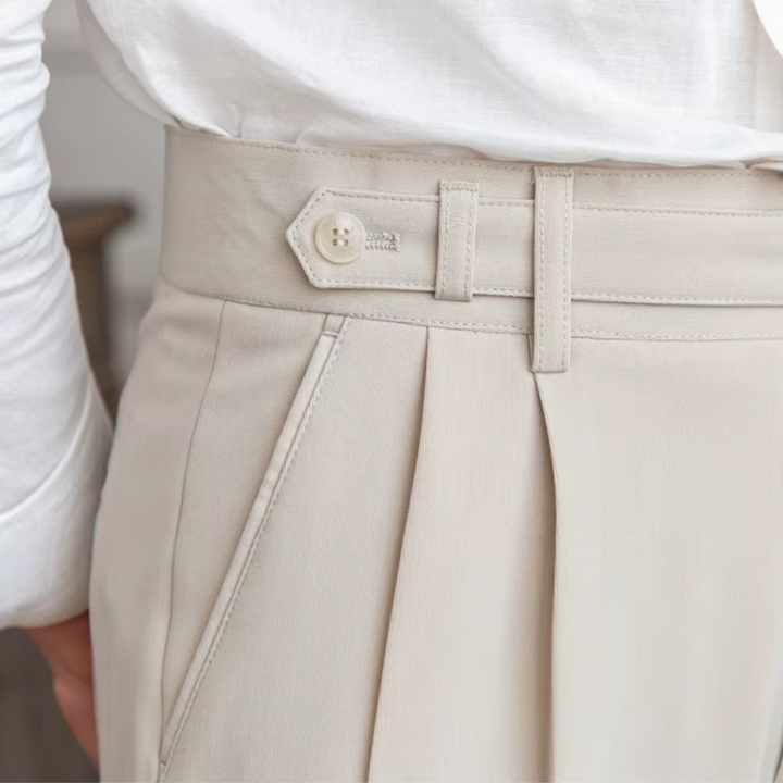 Kelvin | Men's Classic Pleated Dress Trousers-Metro Lane Plaza