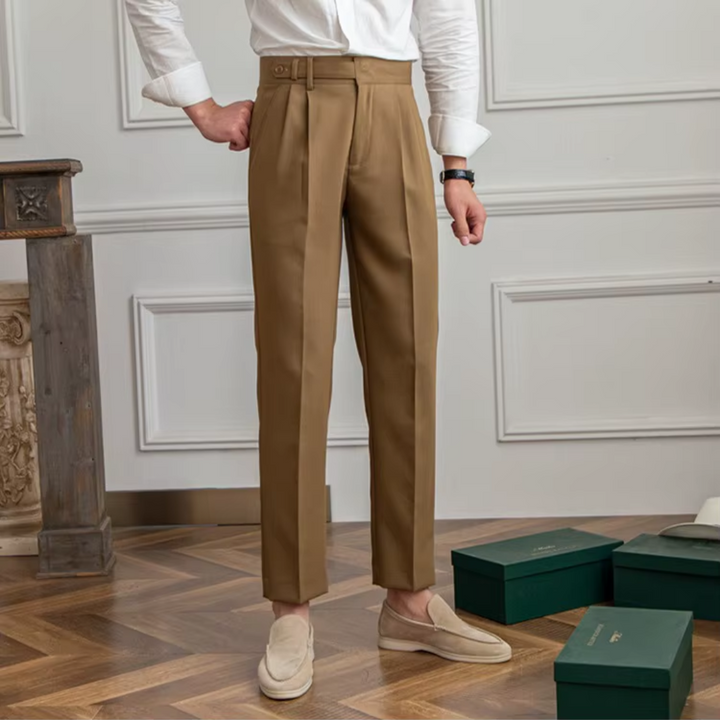 Kelvin | Men's Classic Pleated Dress Trousers-Metro Lane Plaza