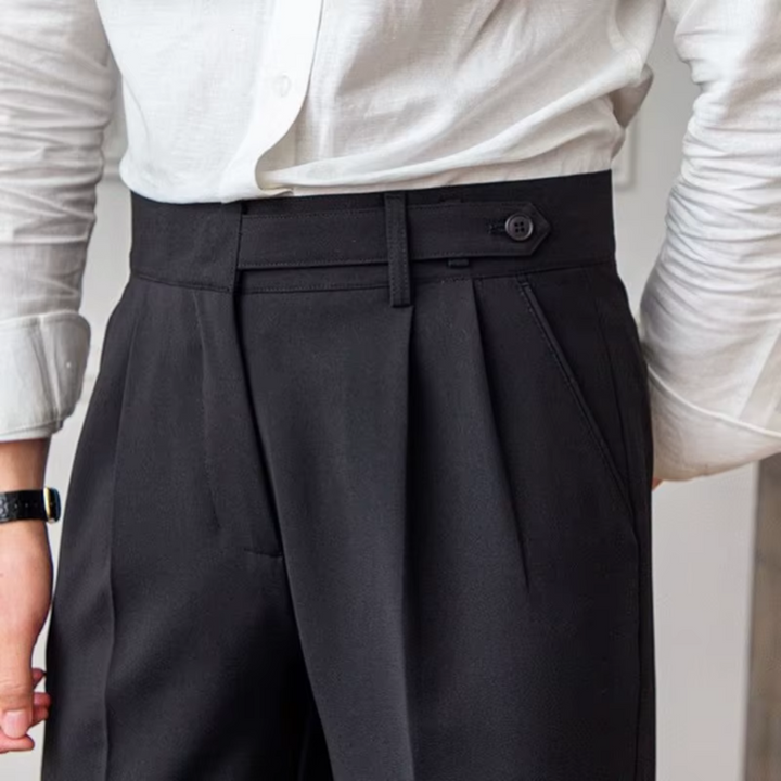 Kelvin | Men's Classic Pleated Dress Trousers-Metro Lane Plaza