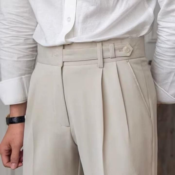 Kelvin | Men's Classic Pleated Dress Trousers-Metro Lane Plaza