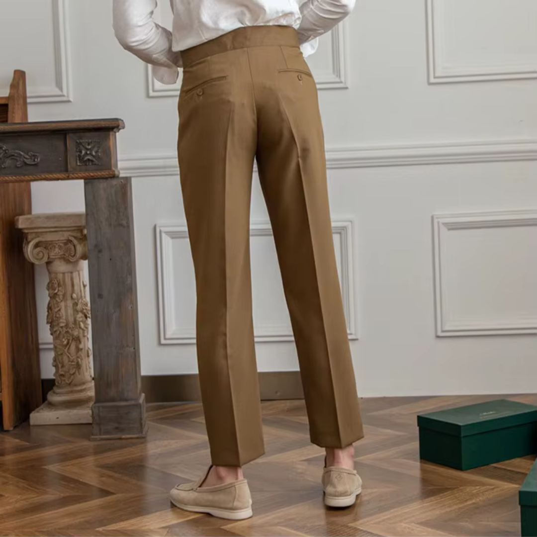 Kelvin | Men's Classic Pleated Dress Trousers-Metro Lane Plaza