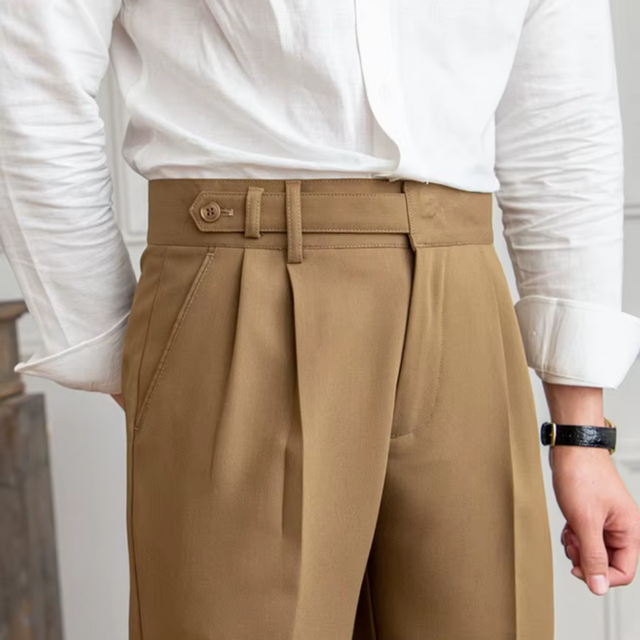Kelvin | Men's Classic Pleated Dress Trousers-Metro Lane Plaza