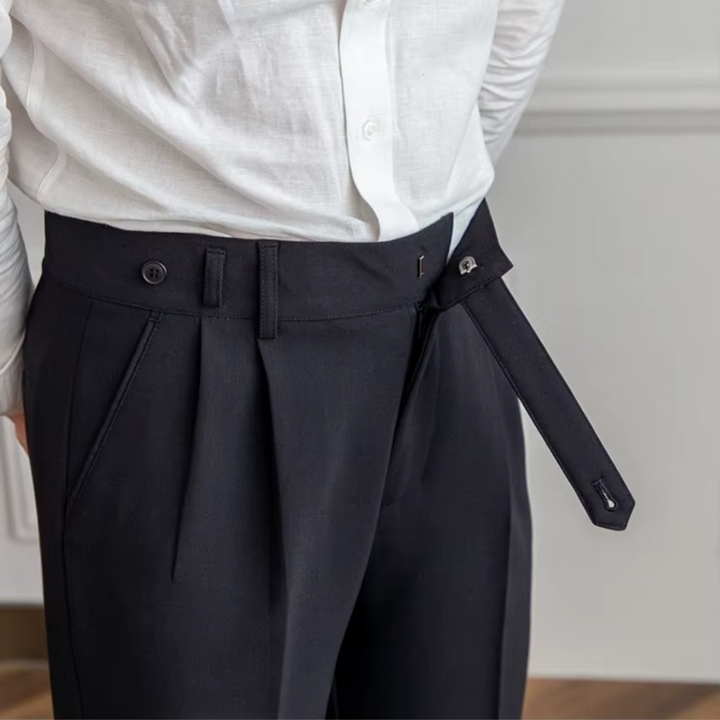 Kelvin | Men's Classic Pleated Dress Trousers-Metro Lane Plaza