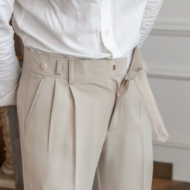 Kelvin | Men's Classic Pleated Dress Trousers-Metro Lane Plaza