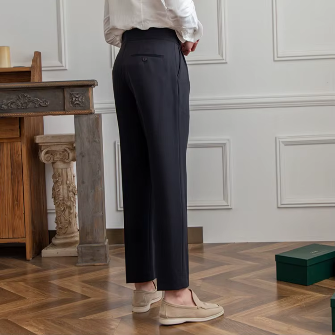 Kelvin | Men's Classic Pleated Dress Trousers-Metro Lane Plaza