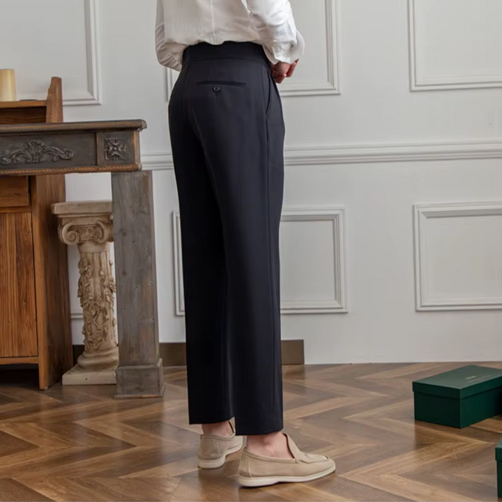 Kelvin | Men's Classic Pleated Dress Trousers-Metro Lane Plaza