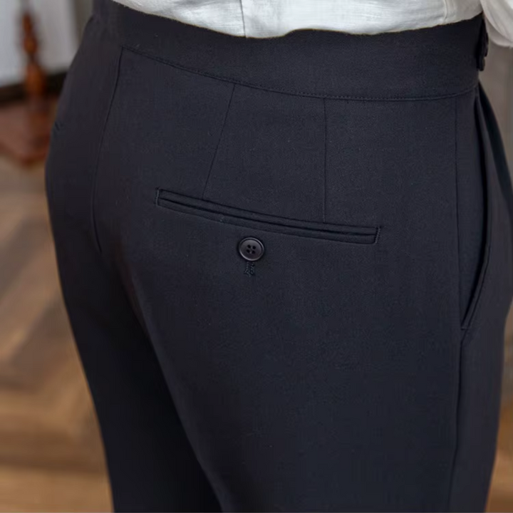 Kelvin | Men's Classic Pleated Dress Trousers-Metro Lane Plaza