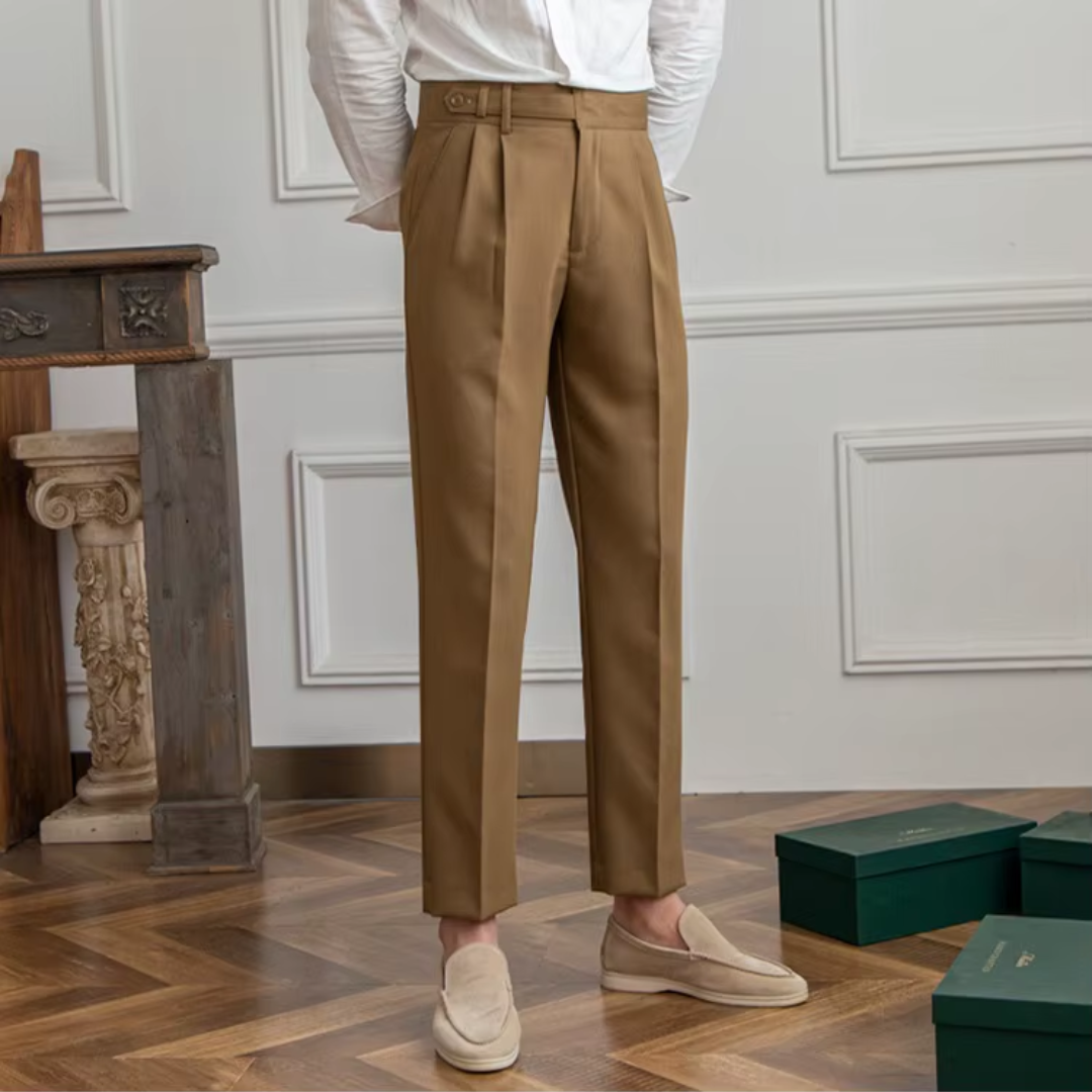 Kelvin | Men's Classic Pleated Dress Trousers-Metro Lane Plaza