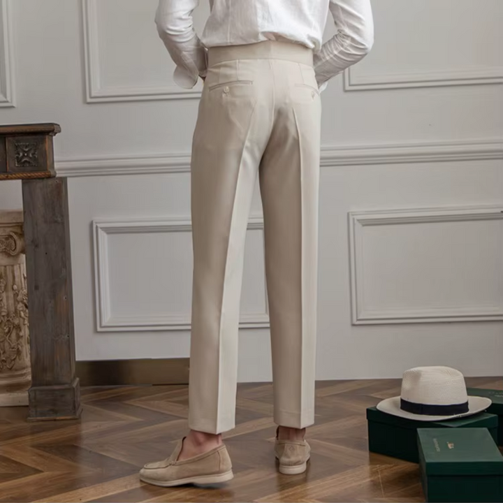 Kelvin | Men's Classic Pleated Dress Trousers-Metro Lane Plaza