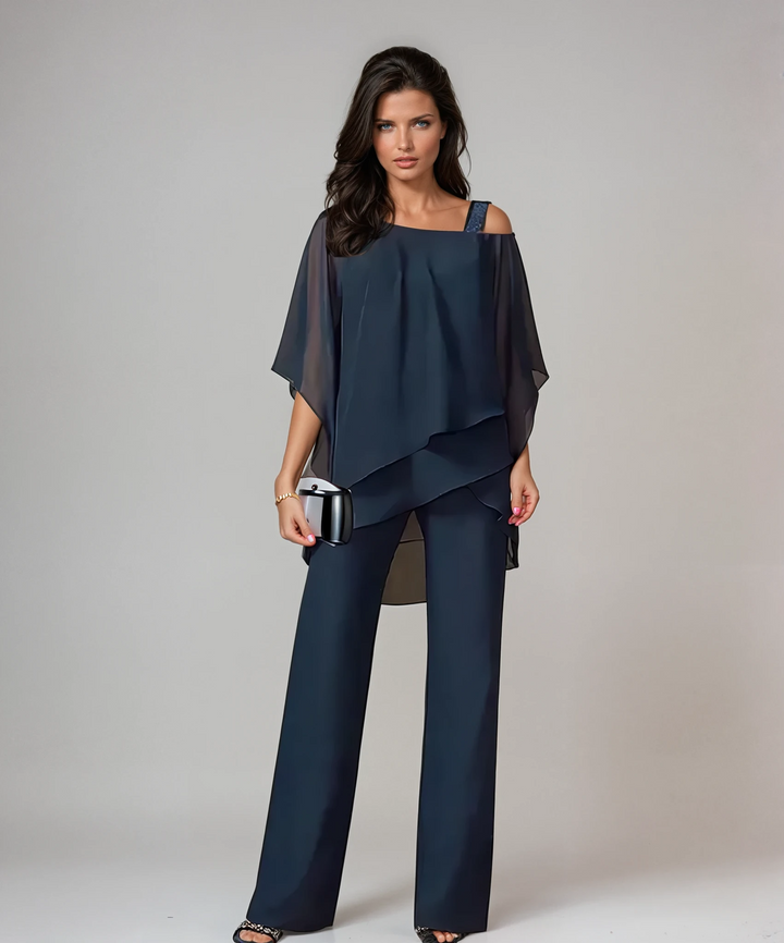 Antonella | Women's Wrap Two-Piece Set-Metro Lane Plaza