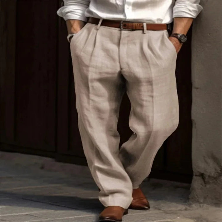 Men's Stylish Linen Trousers-Metro Lane Plaza
