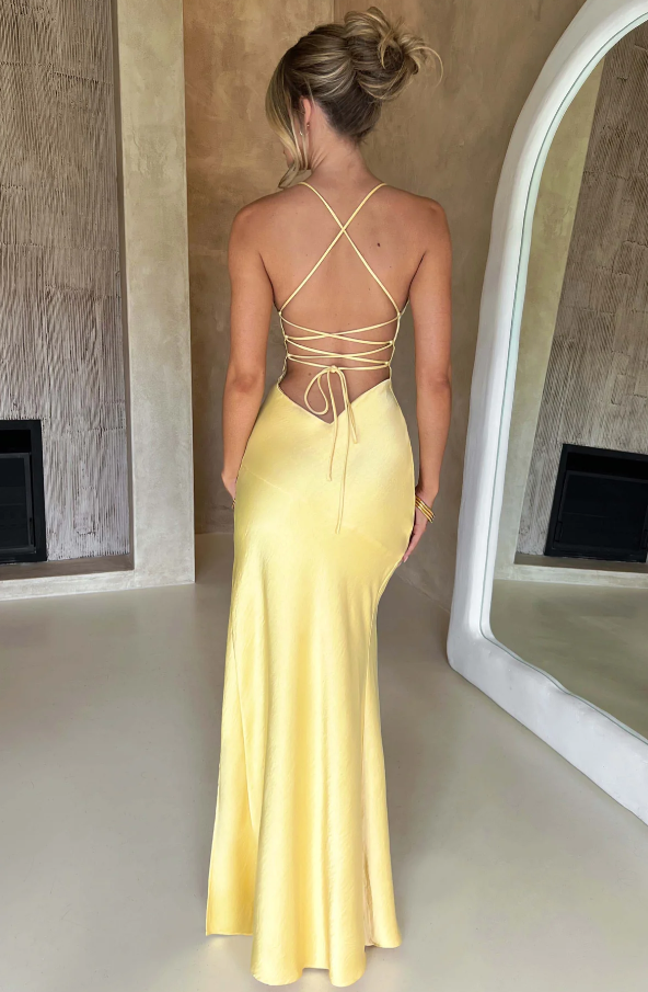 Kim | Women's V-Neck Maxi Slip Dress-Metro Lane Plaza