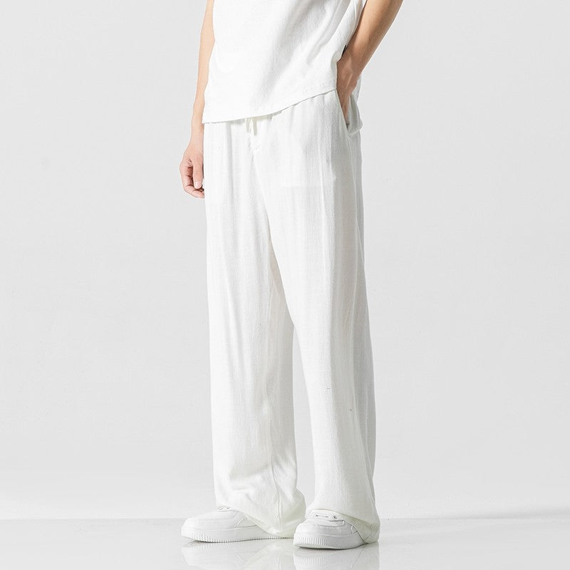 Kirk | Men's Casual Wide Leg Drawstring Pants-Metro Lane Plaza