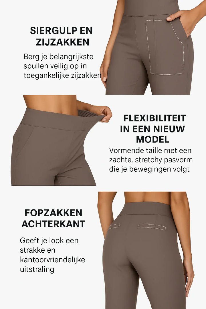 Lia | Women's Comfortable Stretch Trousers with Soft Fabric-Metro Lane Plaza