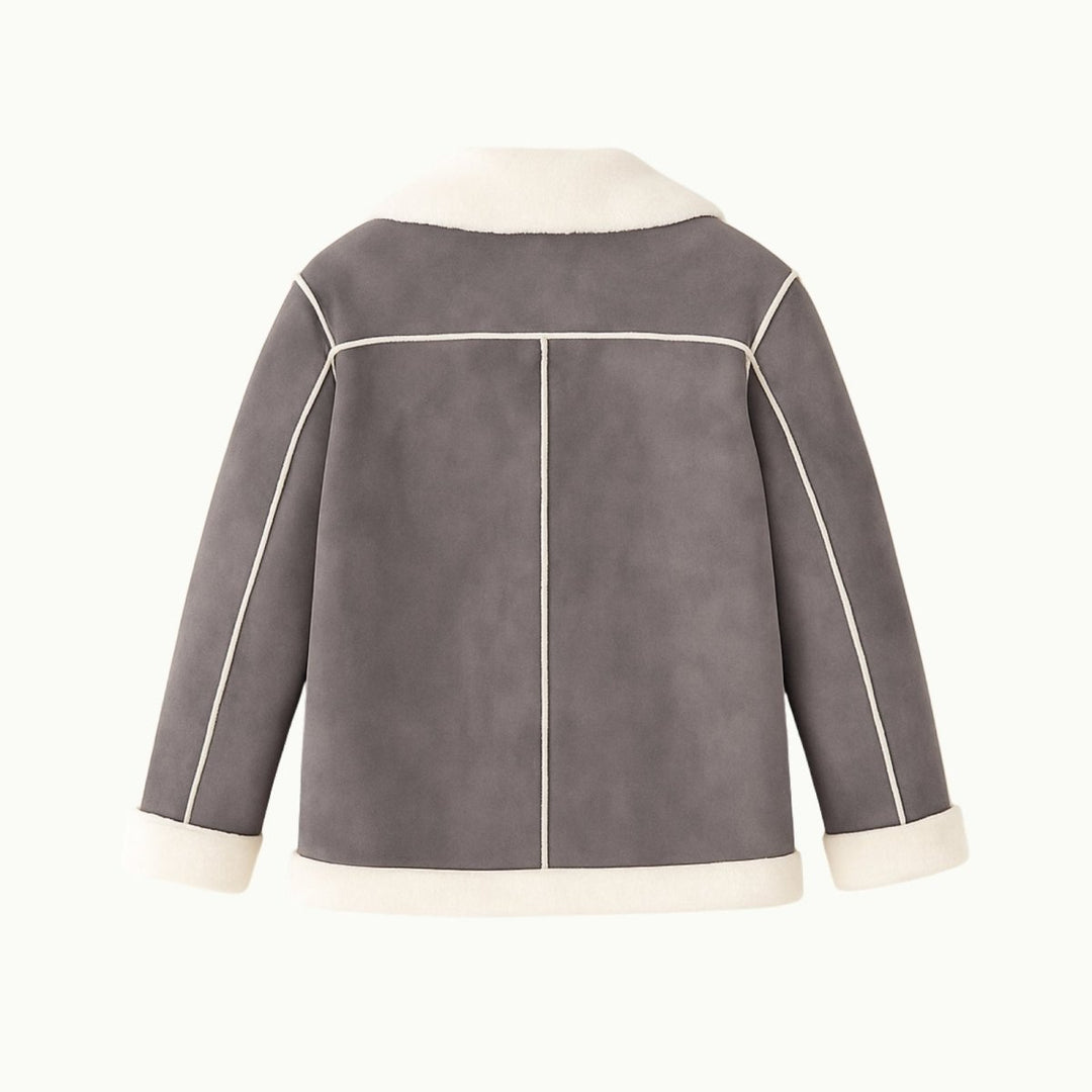 Chaqueta de aviador de borreguito para mujer