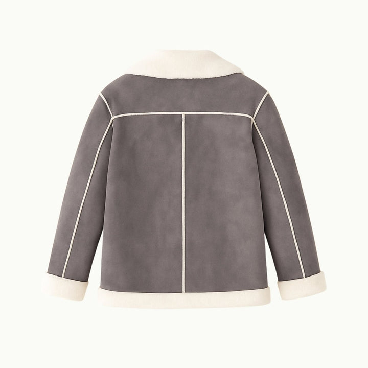 Chaqueta de aviador de borreguito para mujer