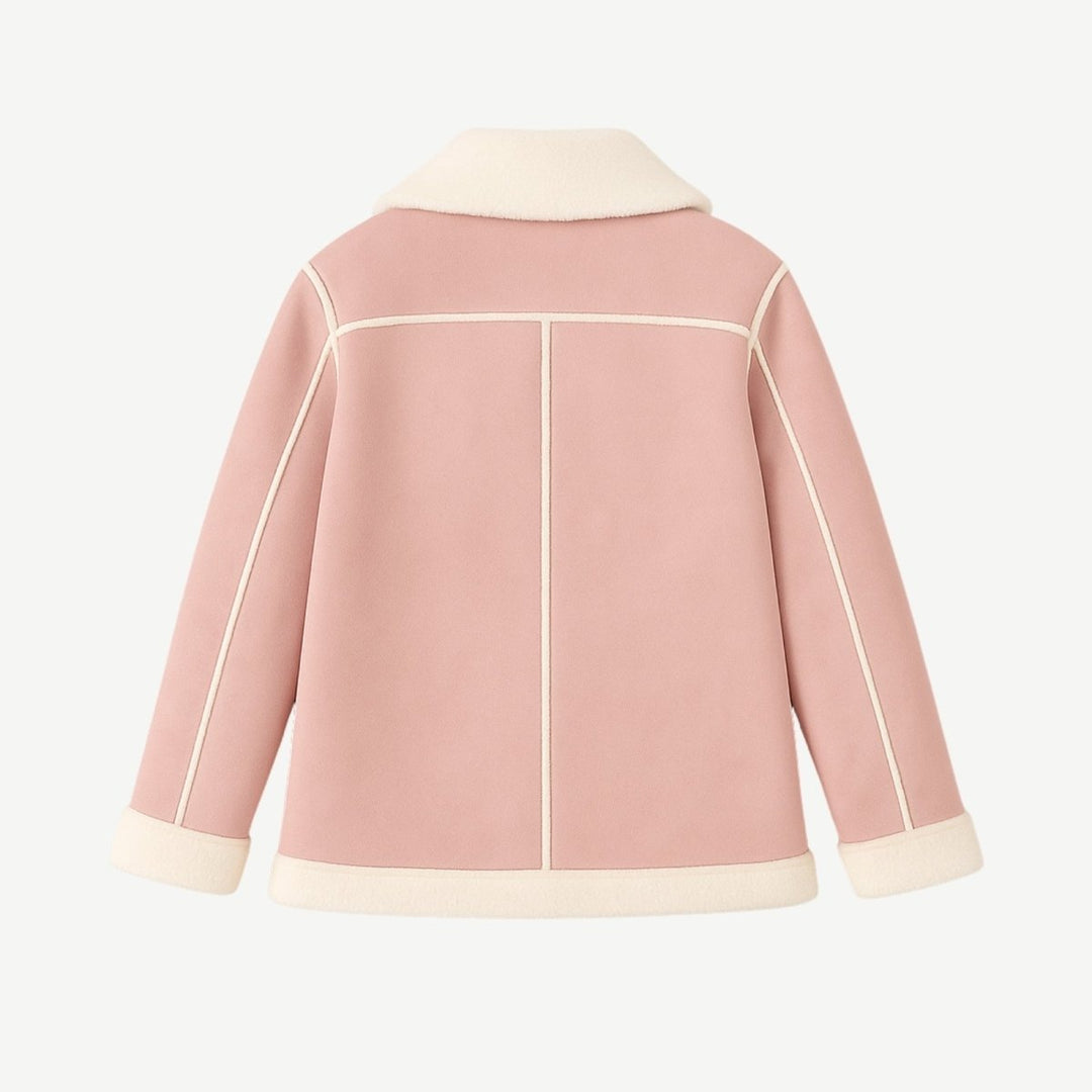 Chaqueta de aviador de borreguito para mujer