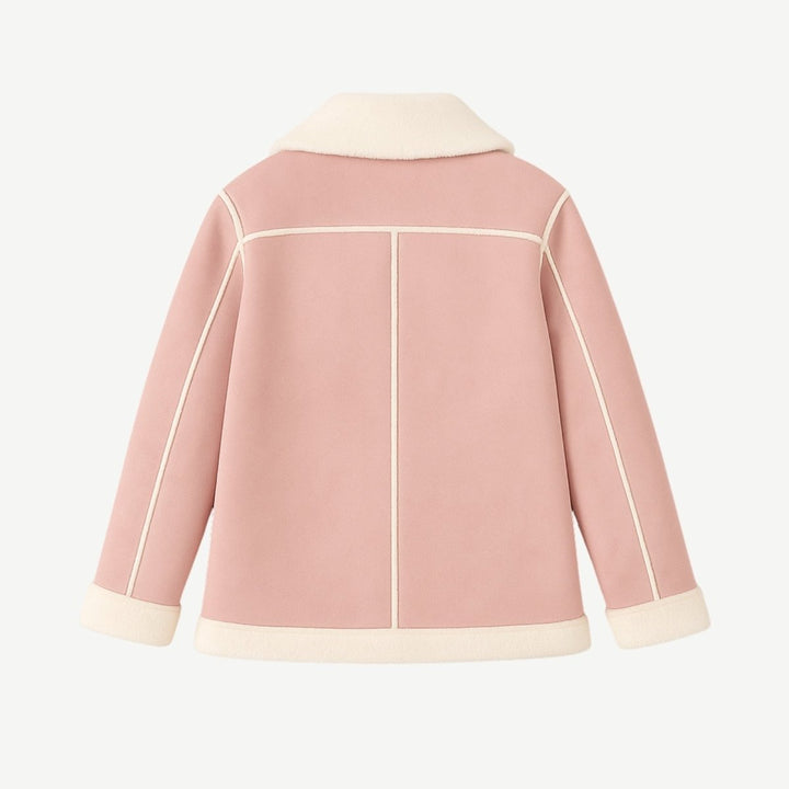 Chaqueta de aviador de borreguito para mujer