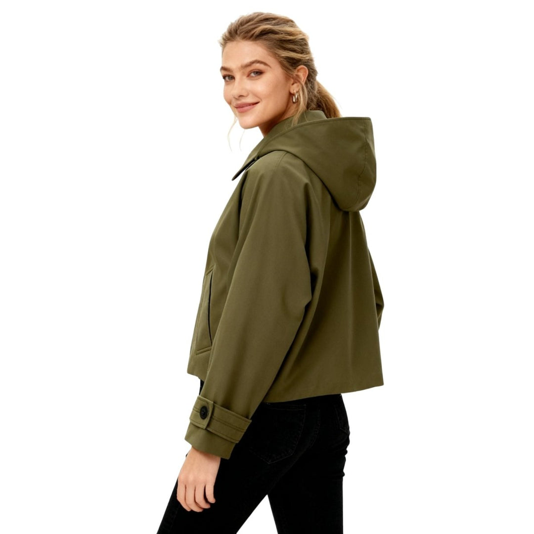 Oversized twillblazerjakke med bælte til kvinder