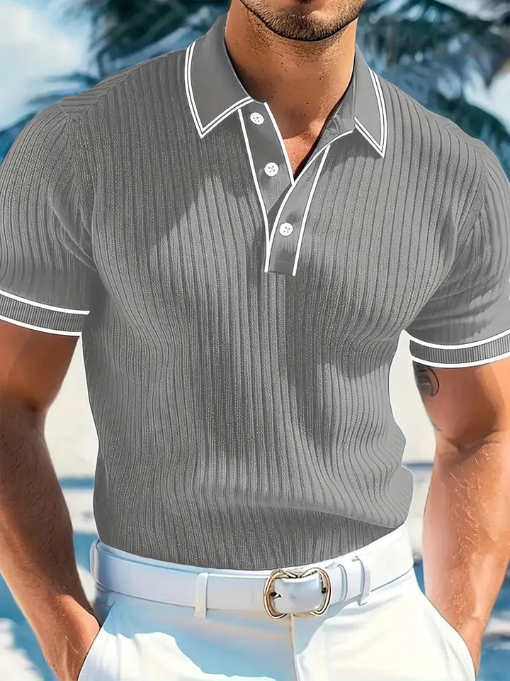 Kris | Men's Ribbed Casual Polo Shirt