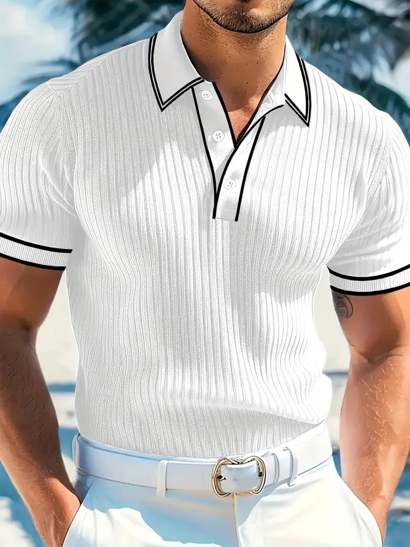 Kris | Men's Ribbed Casual Polo Shirt