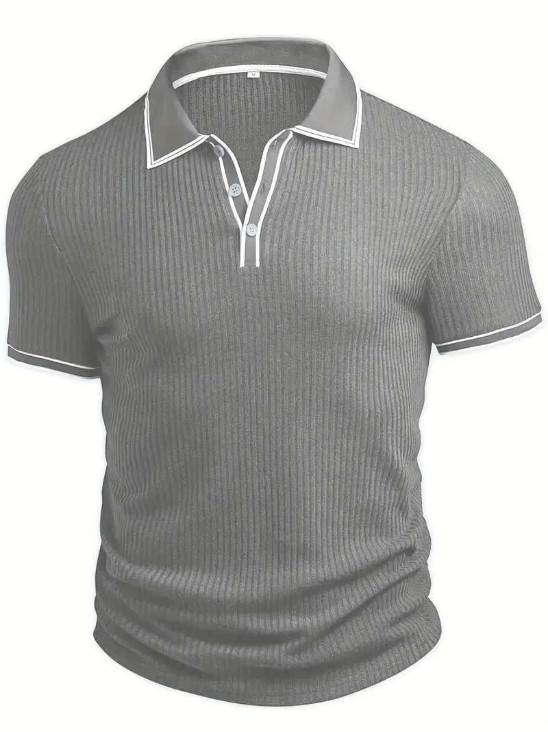 Kris | Men's Ribbed Casual Polo Shirt