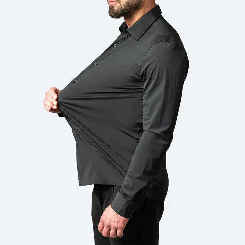 Men's Slim-Fit Button-Up Dress Shirt