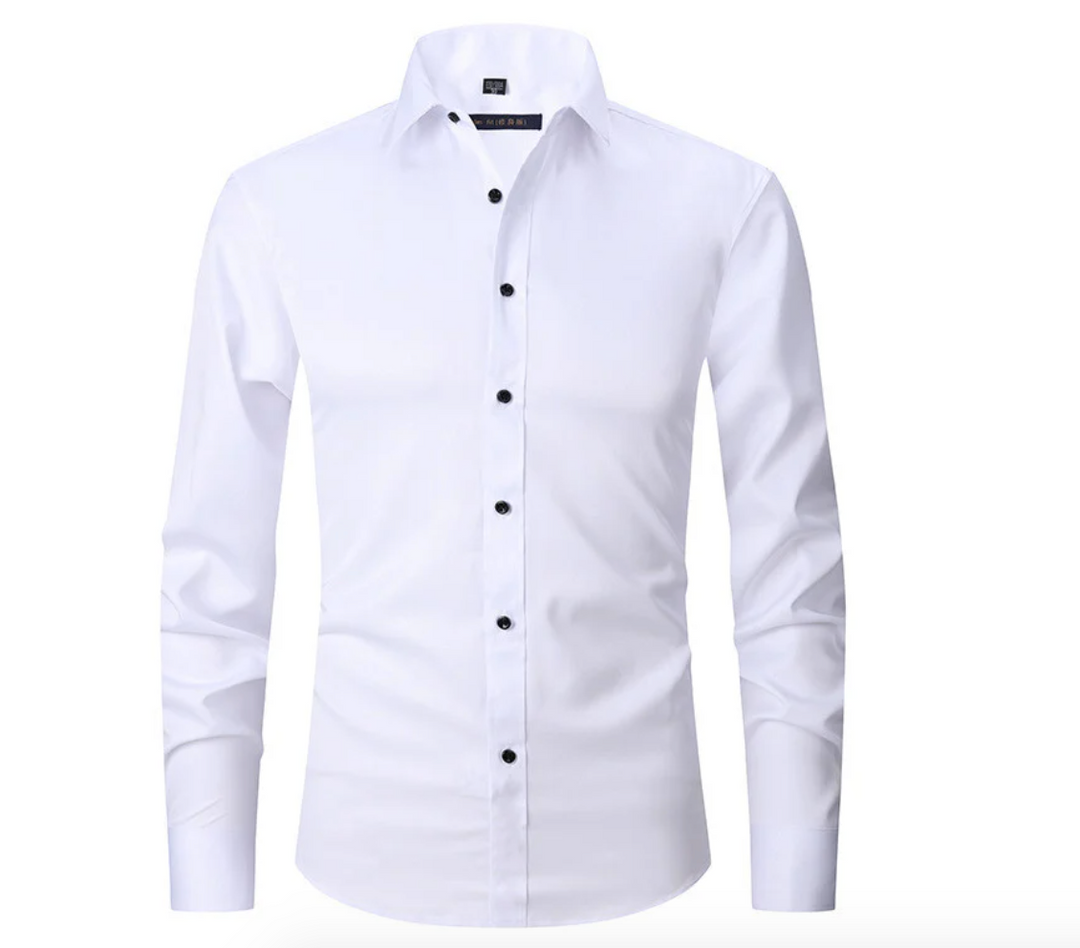 Men's Slim-Fit Button-Up Dress Shirt