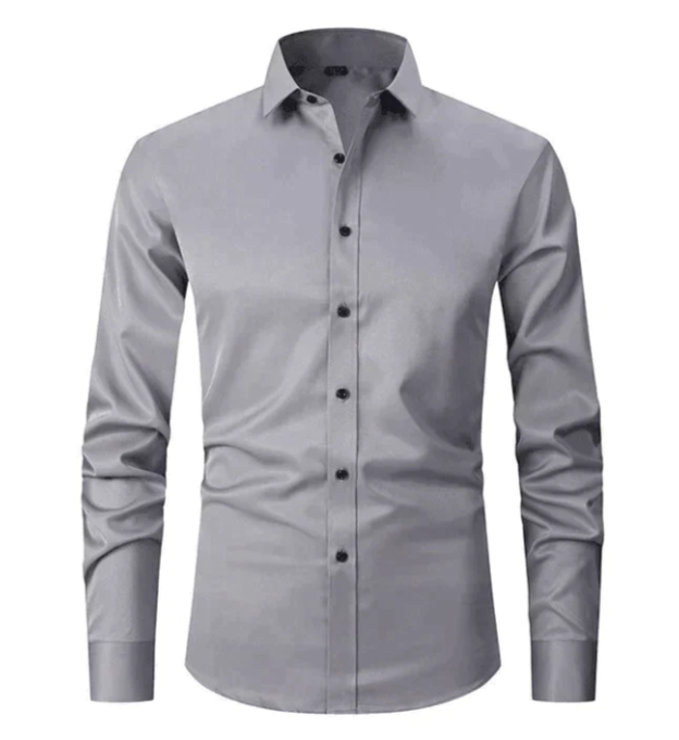 Men's Slim-Fit Button-Up Dress Shirt