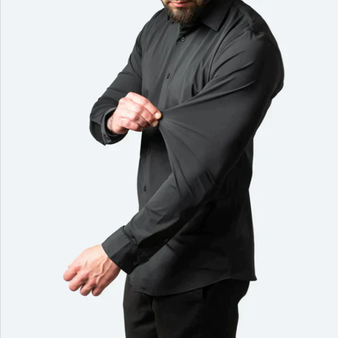 Men's Slim-Fit Button-Up Dress Shirt