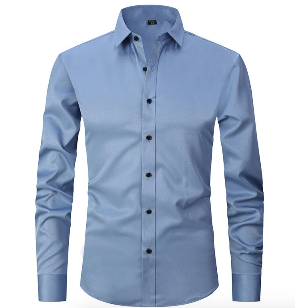 Men's Slim-Fit Button-Up Dress Shirt