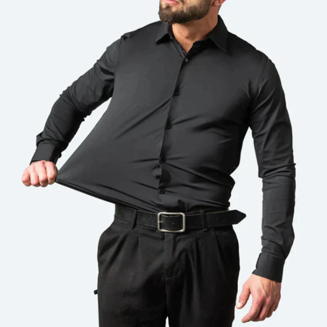 Men's Slim-Fit Button-Up Dress Shirt