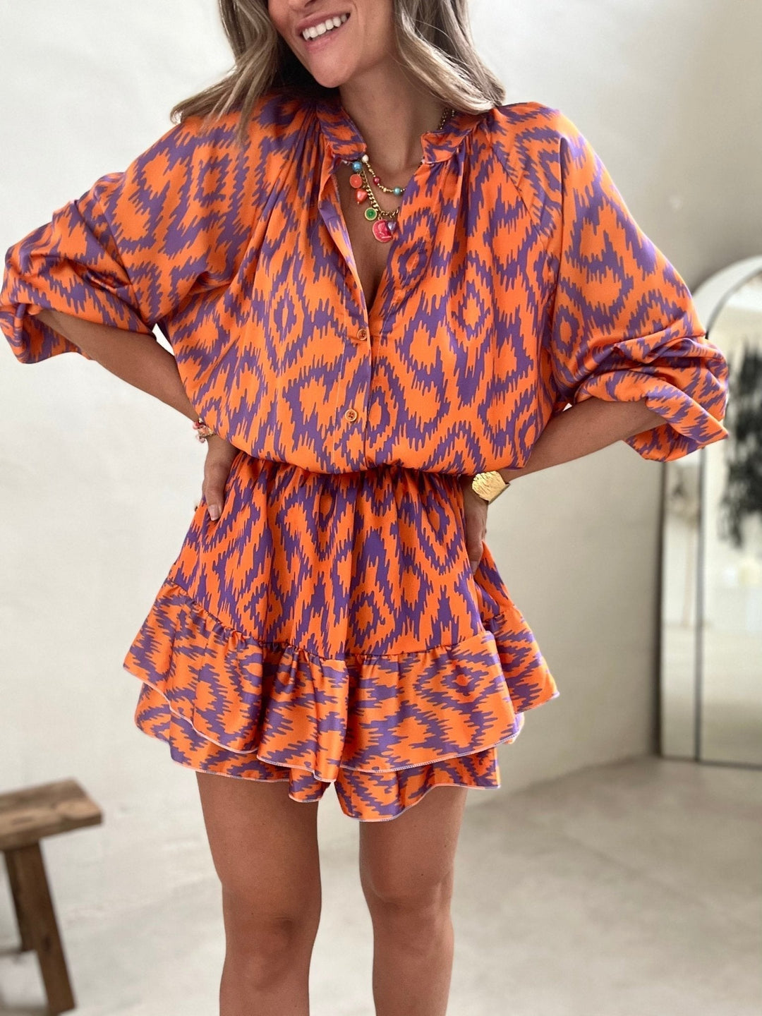 Eleanor | Flattering Ruffle Mini Dress for Effortless Style-Metro Lane Plaza