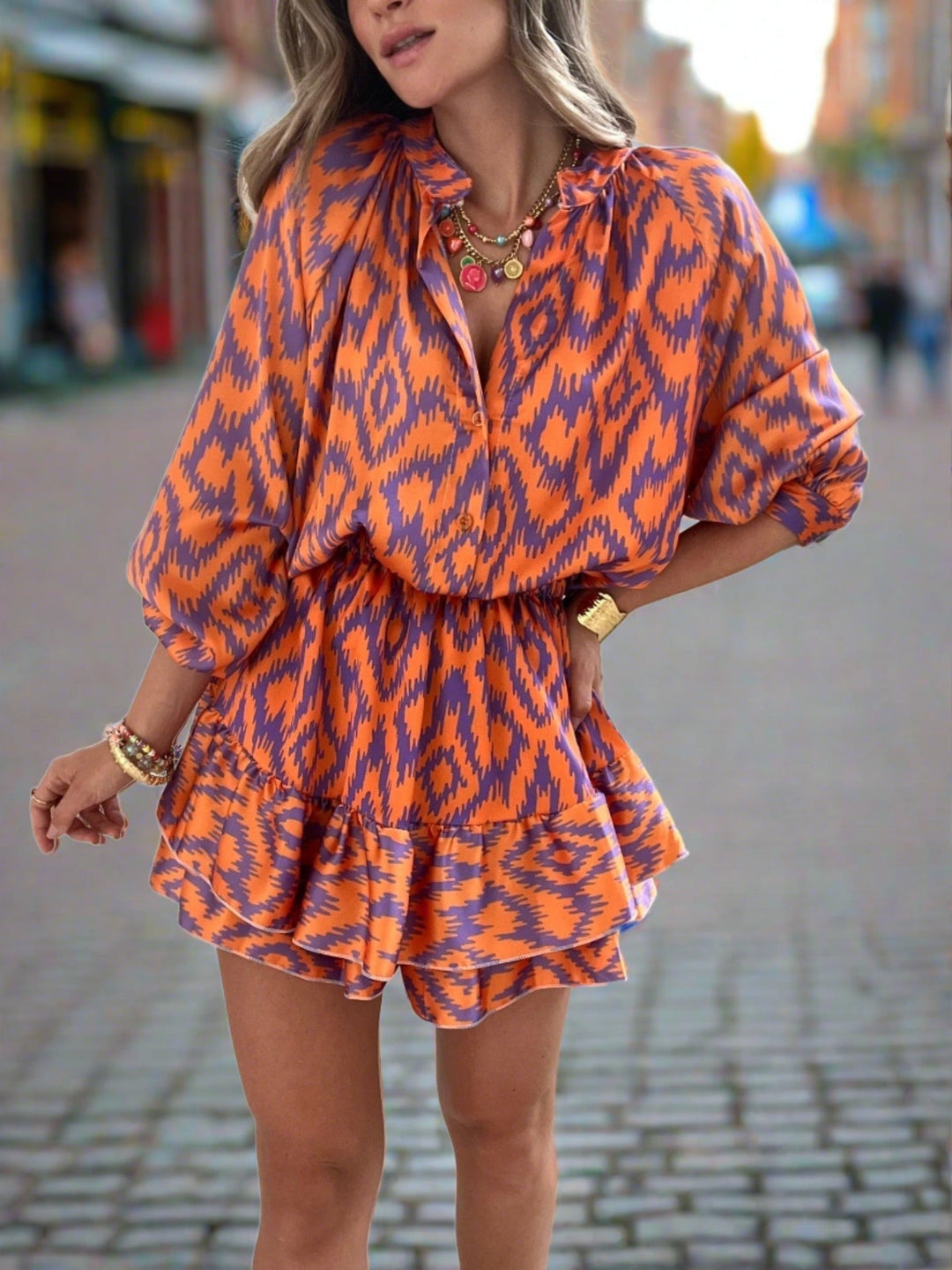 Eleanor | Flattering Ruffle Mini Dress for Effortless Style-Metro Lane Plaza