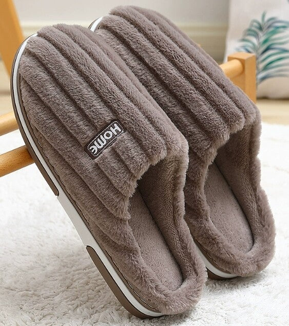 Ribbed Slippers | Women's Cozy House Slippers with Soft Lining-Metro Lane Plaza