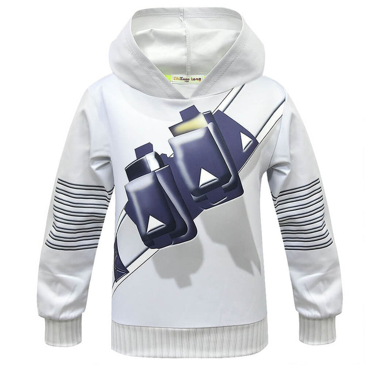 Set costume da DJ con luci LED per Halloween, con maschera, felpa con cappuccio e pantaloni