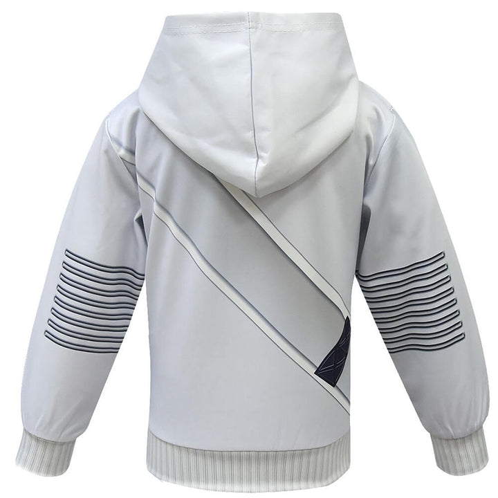 Set costume da DJ con luci LED per Halloween, con maschera, felpa con cappuccio e pantaloni
