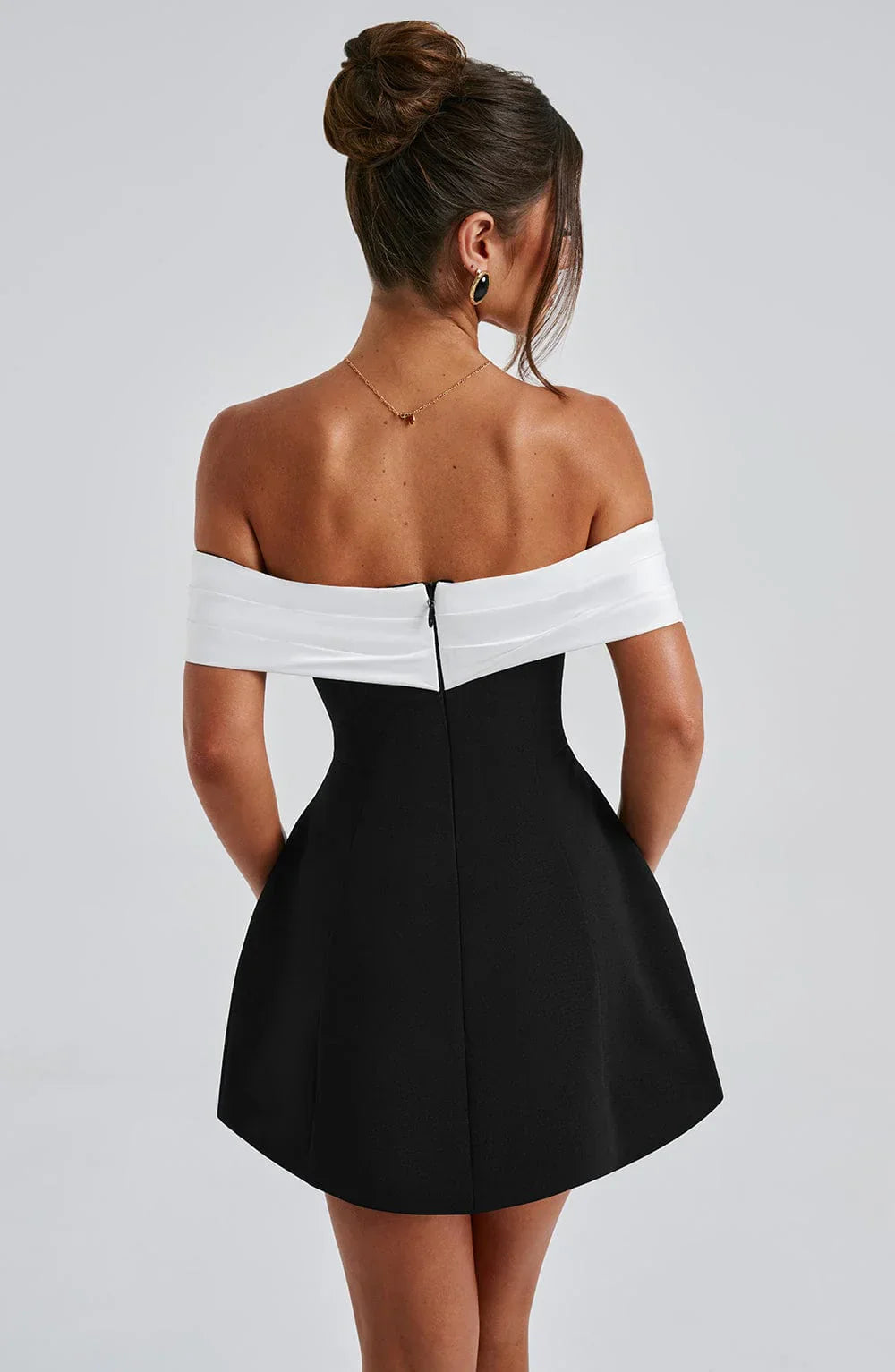Libby | Women's Off-Shoulder A-Line Mini Dress-Metro Lane Plaza
