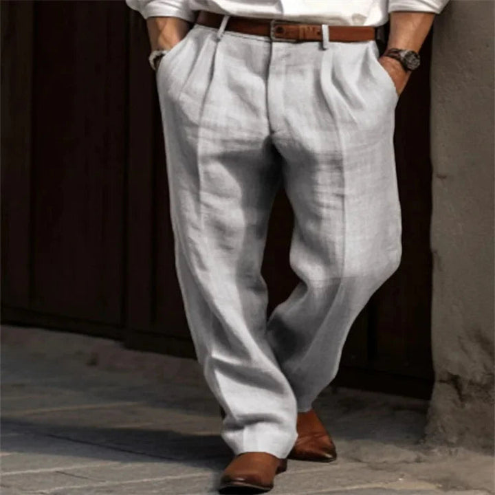 Men's Stylish Linen Trousers-Metro Lane Plaza