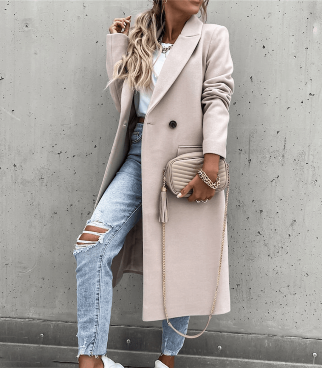 Women's Timeless Double-Breasted Outerwear Coat