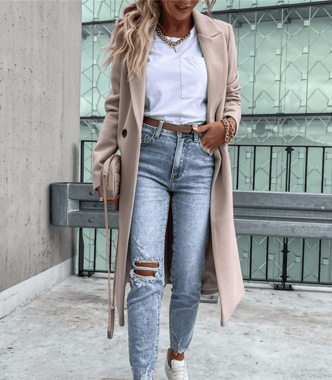 Women's Timeless Double-Breasted Outerwear Coat