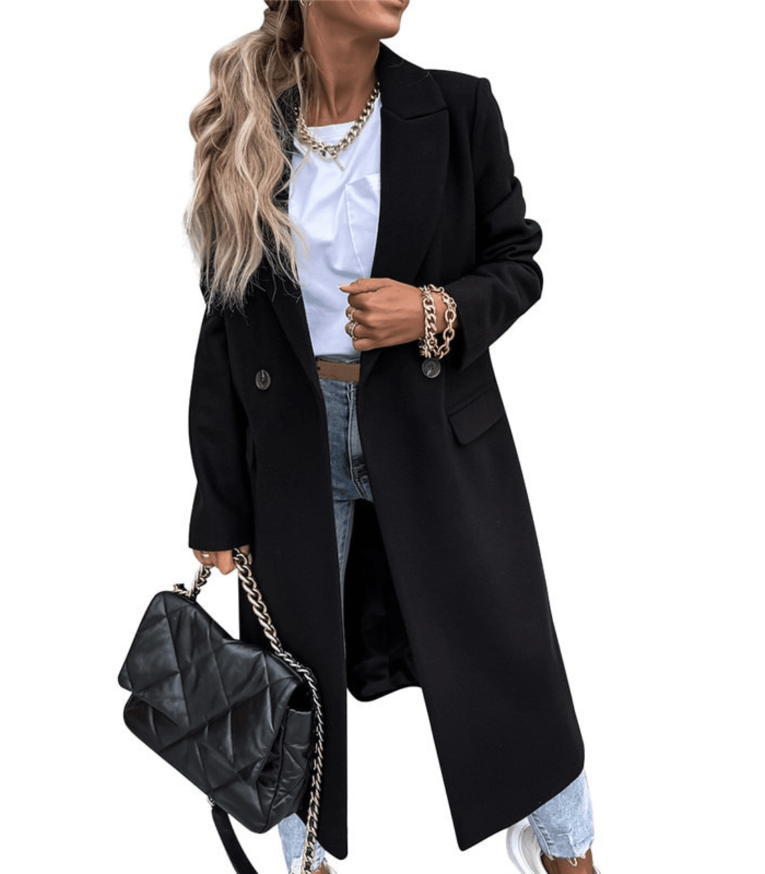 Women's Timeless Double-Breasted Outerwear Coat