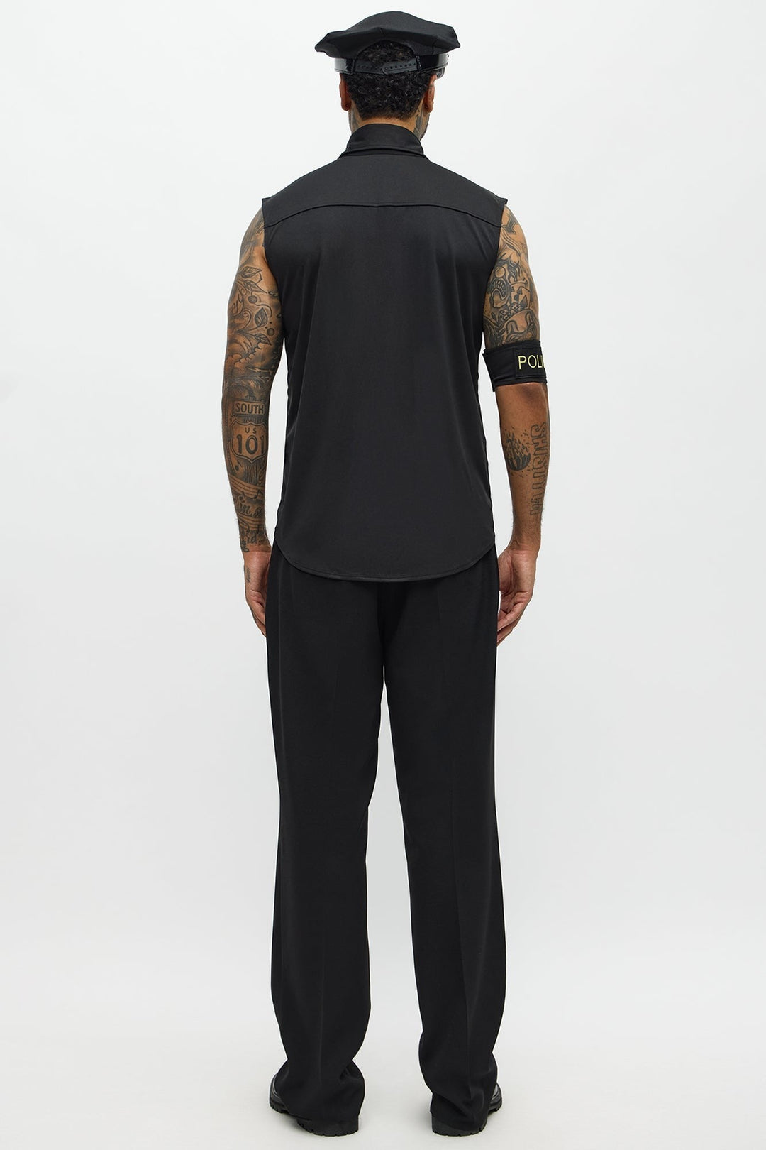 Conjunto feminino de camisa e chapéu de fantasia de oficial