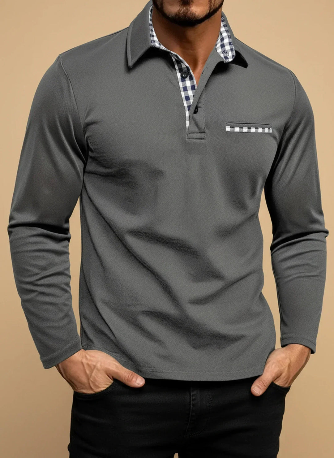 John | Men's Long-Sleeve Polo Shirt