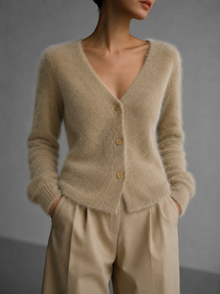 Oversized strikcardigan til kvinder med knapper og afslappet pasform